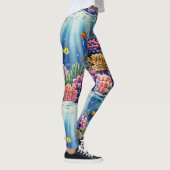 サンゴ礁シームレスパターンの生態系 レギンス (右)