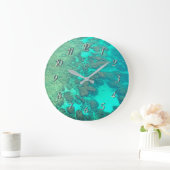 サンゴ礁ターコイズ海水 ラージ壁時計 (ホーム)
