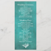 サンゴ礁ティール(緑がかった色)クラフト紙ビーチ結婚式プログラム プログラム (裏面)