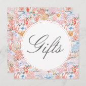 サンゴ礁ベビーシャワーテーブルカード 招待状 (正面/裏面)