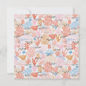 サンゴ礁ベビーシャワーテーブルカード 招待状 (裏面)