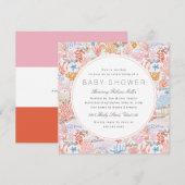 サンゴ礁ベビーシャワー 招待状 (正面/裏面)