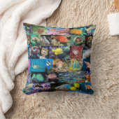 サンゴ礁マリンフィッシュ動物、教育キッズ クッション (ブランケット)