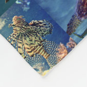 サンゴ礁マリンライフフィッシュ動物写真コラージュ フリースブランケット (角)