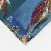 サンゴ礁マリンライフフィッシュ動物写真コラージュ フリースブランケット (角)