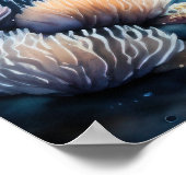 サンゴ礁絵画魚の水彩画 ポスター (角)