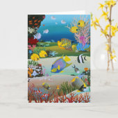 サンゴ礁 カード (黄色い花)