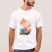 サンゴ礁 コンセプト アーティスティック デザイン Tシャツ (正面)