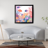 サンゴ礁 | 水彩 カラフルな魚 海洋 ポスター