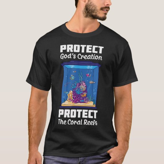 サンゴ礁 環境保護主義者 ダイバー 海洋生物学者 Tシャツ (正面)
