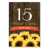 サンゴ素朴ひまわりテーブル番号カード テーブルナンバー (正面)