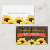 サンゴ素朴ヒマワリ着座座席表 プレイスカード (正面/裏面)