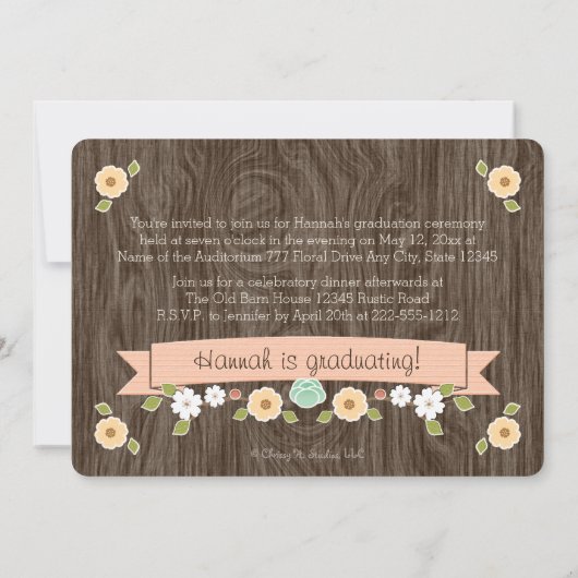 サンゴ素朴フローラ卒業写真発表 招待状 (裏面)