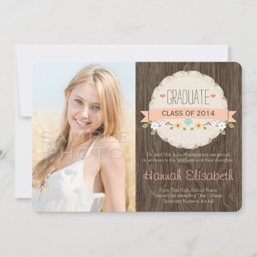 サンゴ素朴フローラ卒業写真発表 招待状 (正面)