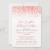 サンゴ結婚の誓いの更新1年の幸せな後 招待状 (正面)