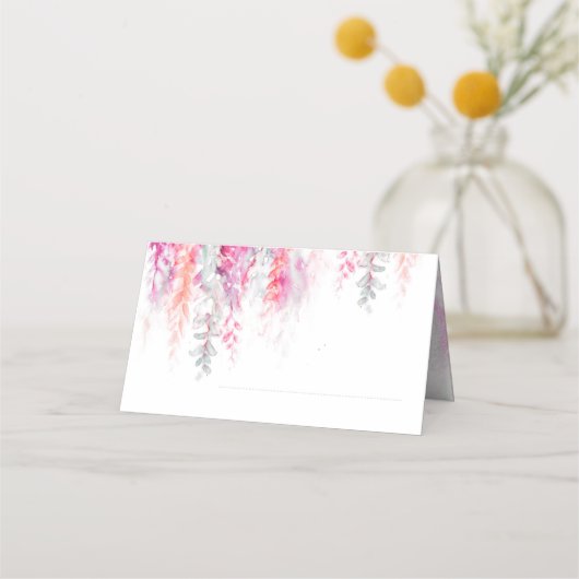 サンゴ結婚オレンジピンクの花列 プレイスカード (裏面)