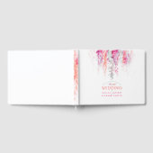 サンゴ結婚オレンジ色ピンク色の花カスケードゲストブック ゲストブック (全面)