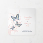 サンゴ結婚ダークブルーバタフライ 三つ折りプログラム (カバー)
