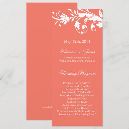 サンゴ結婚式 プログラム (正面/裏面)