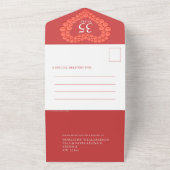 サンゴ結婚記念日35年パーティーイベント オールインワン招待状 (外側)