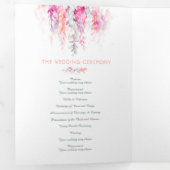 サンゴ結婚赤オレンジ緑の花芸術 三つ折りプログラム (内部最初)