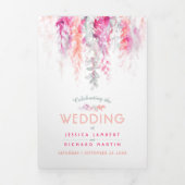 サンゴ結婚赤オレンジ緑の花芸術 三つ折りプログラム (カバー)