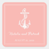 サンゴ航海のいかり結婚式用シール スクエアシール (正面)