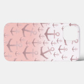 サンゴ航海のバラ金ゴールドグリッターいかりパターン Case-Mate iPhoneケース (裏面 (横))