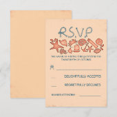 サンゴ航海のビーチ結婚式RSVPカード 出欠カード (正面/裏面)