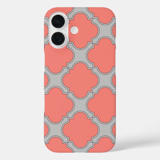 サンゴ色とグレイの四つ葉 Case-Mate iPhoneケース (裏面)