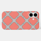 サンゴ色とグレイの四つ葉 Case-Mate iPhoneケース (裏面 (横))
