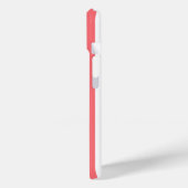 サンゴ色と白のモノグラムストライプ Case-Mate iPhoneケース (裏面 / 左)