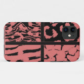 サンゴ色と黒の野生動物パターン Case-Mate iPhoneケース (裏面(横))