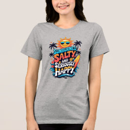 サンゴ色に日焼けして幸せなレトロビーチの雰囲気 トライブレンドＴシャツ
