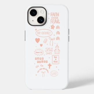 サンゴ色のクリスチャン・イエス・コラージュiPhoneケース iPhone 14ケース