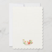 サンゴ色のデイジーの招待状 招待状 (裏面)