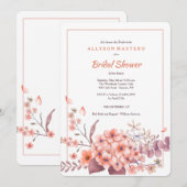 サンゴ色のハイドランジアの招待状 招待状 (正面/裏面)