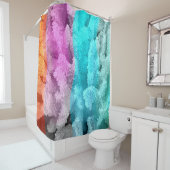 サンゴ色のバーストシャワーカーテン シャワーカーテン (インサイチュ)