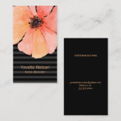 サンゴ色のポピー 現代 ブラック 名刺 (正面/裏面)