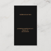 サンゴ色のポピー 現代 ブラック 名刺 (裏面)