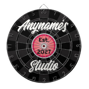 サンゴ色のレコードデザイン -あなたの名前のミュージックスタジオ ダーツボード