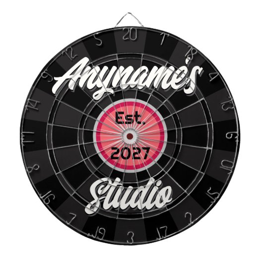サンゴ色のレコードデザイン -あなたの名前のミュージックスタジオ ダーツボード (正面)