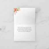サンゴ色の花の結婚式のお礼 サンキューカード (内部)