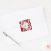 💍 サンゴ色の花嫁衣裳にゴールドラメのアクセントを添えて スクエアシール (封筒)