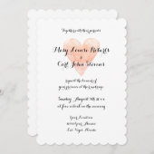 サンゴ色ハート結婚式招待状テンプレート 招待状 (正面/裏面)