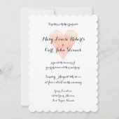 サンゴ色ハート結婚式招待状テンプレート 招待状 (正面)