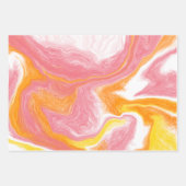 サンゴ色、黄色、オレンジ色 ラッピングペーパーシート (正面2)