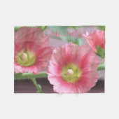 サンゴ花の葵 フリースブランケット (正面(横))