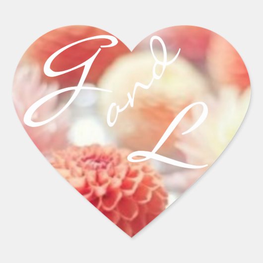 サンゴ花モノアグラムハートシール ハートシール (正面)