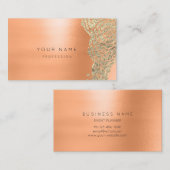 サンゴ金ゴールドサケ花植物金属MInima 名刺 (正面/裏面)